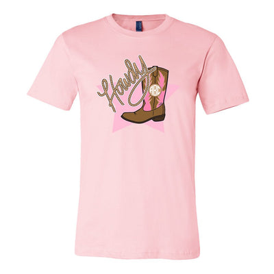 Monogrammed 'Howdy Cowgirl' Premium T-Shirt - United Monograms