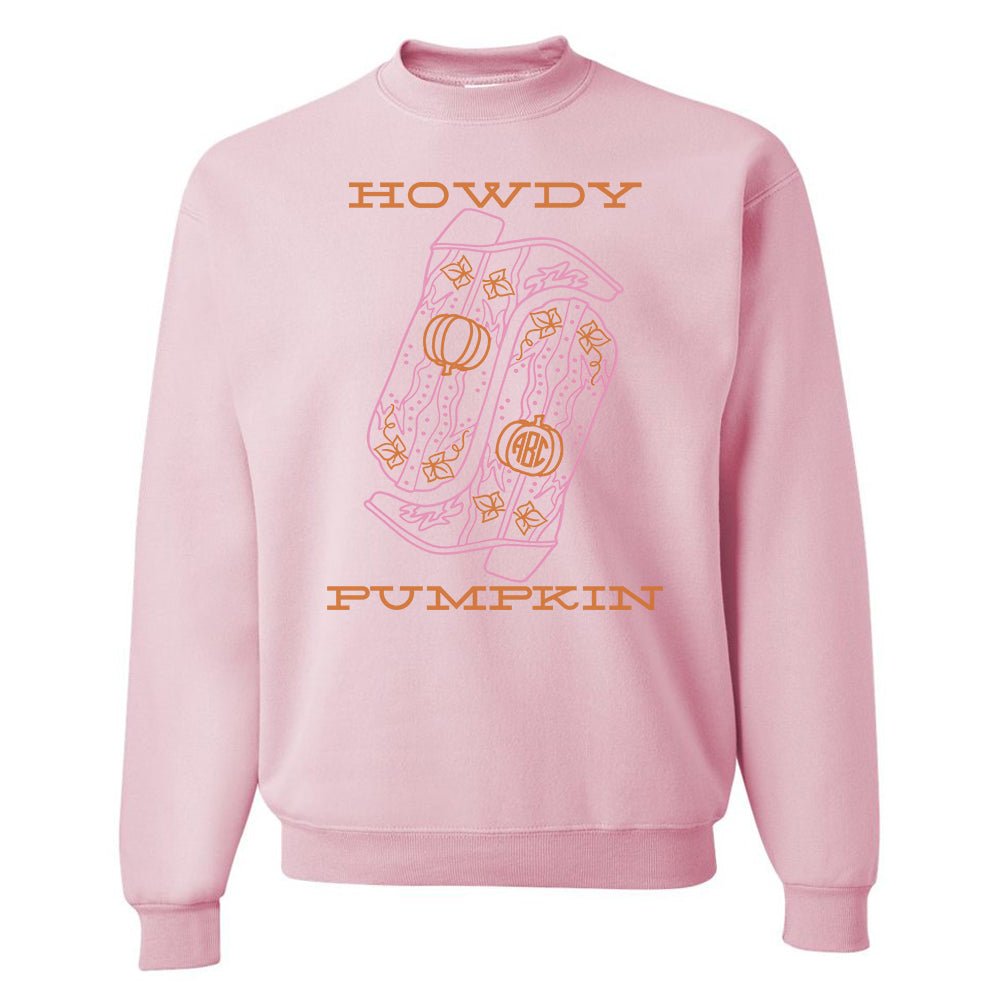 Monogrammed 'Howdy Pumpkin Boots' Crewneck Sweatshirt - United Monograms
