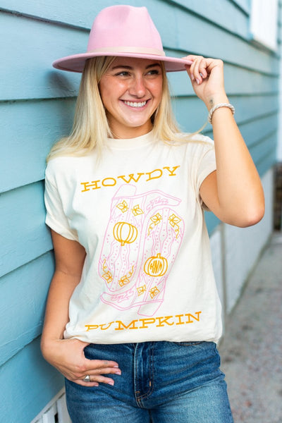 Monogrammed 'Howdy Pumpkin Boots' T-Shirt - United Monograms
