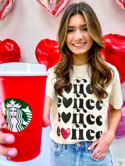 Monogrammed 'I Heart Coffee' T-Shirt - United Monograms