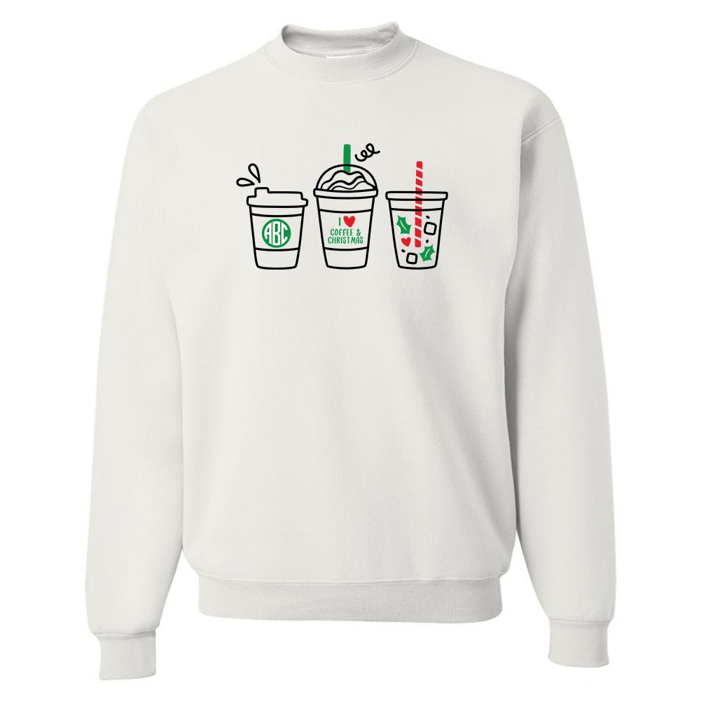 Monogrammed 'I Love Coffee & Christmas' Crewneck Sweatshirt - United Monograms