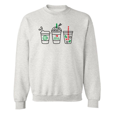 Monogrammed 'I Love Coffee & Christmas' Crewneck Sweatshirt - United Monograms