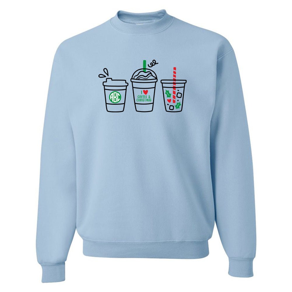 Monogrammed 'I Love Coffee & Christmas' Crewneck Sweatshirt - United Monograms