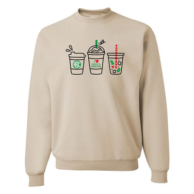 Monogrammed 'I Love Coffee & Christmas' Crewneck Sweatshirt - United Monograms