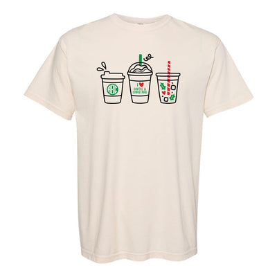Monogrammed 'I Love Coffee & Christmas' T-Shirt - United Monograms
