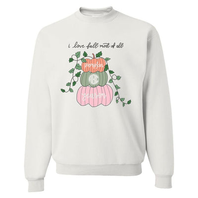 Monogrammed 'I Love Fall Most Of All' Crewneck Sweatshirt - United Monograms