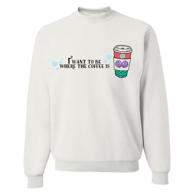 Monogrammed 'I Want To Be Where The Coffee Is' Crewneck Sweatshirt - United Monograms