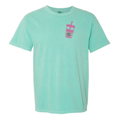 Monogrammed Iced Coffee Comfort Colors T-Shirt - United Monograms