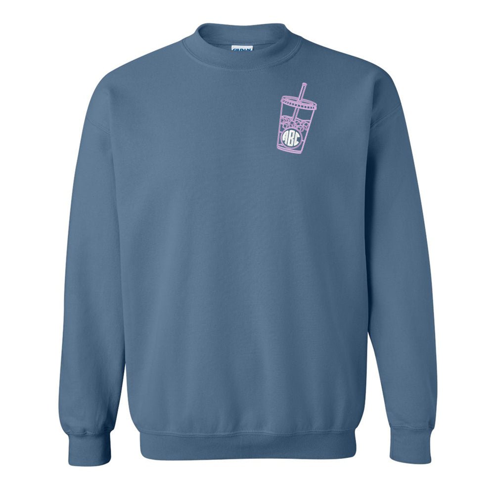 Monogrammed Iced Coffee Crewneck Sweatshirt - United Monograms