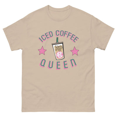 Monogrammed 'Iced Coffee Queen' Basic T-Shirt - United Monograms
