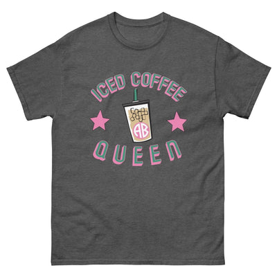 Monogrammed 'Iced Coffee Queen' Basic T-Shirt - United Monograms