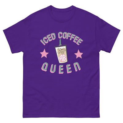 Monogrammed 'Iced Coffee Queen' Basic T-Shirt - United Monograms