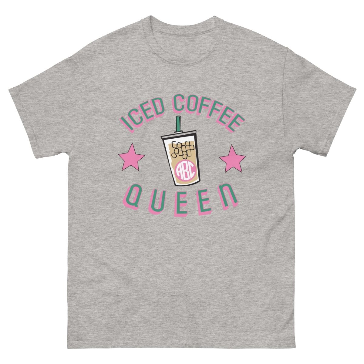 Monogrammed 'Iced Coffee Queen' Basic T-Shirt - United Monograms