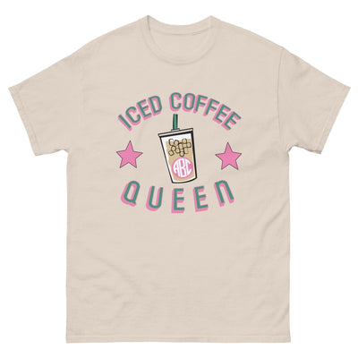 Monogrammed 'Iced Coffee Queen' Basic T-Shirt - United Monograms