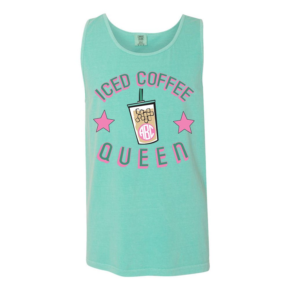 Monogrammed 'Iced Coffee Queen' Comfort Colors Tank Top - United Monograms
