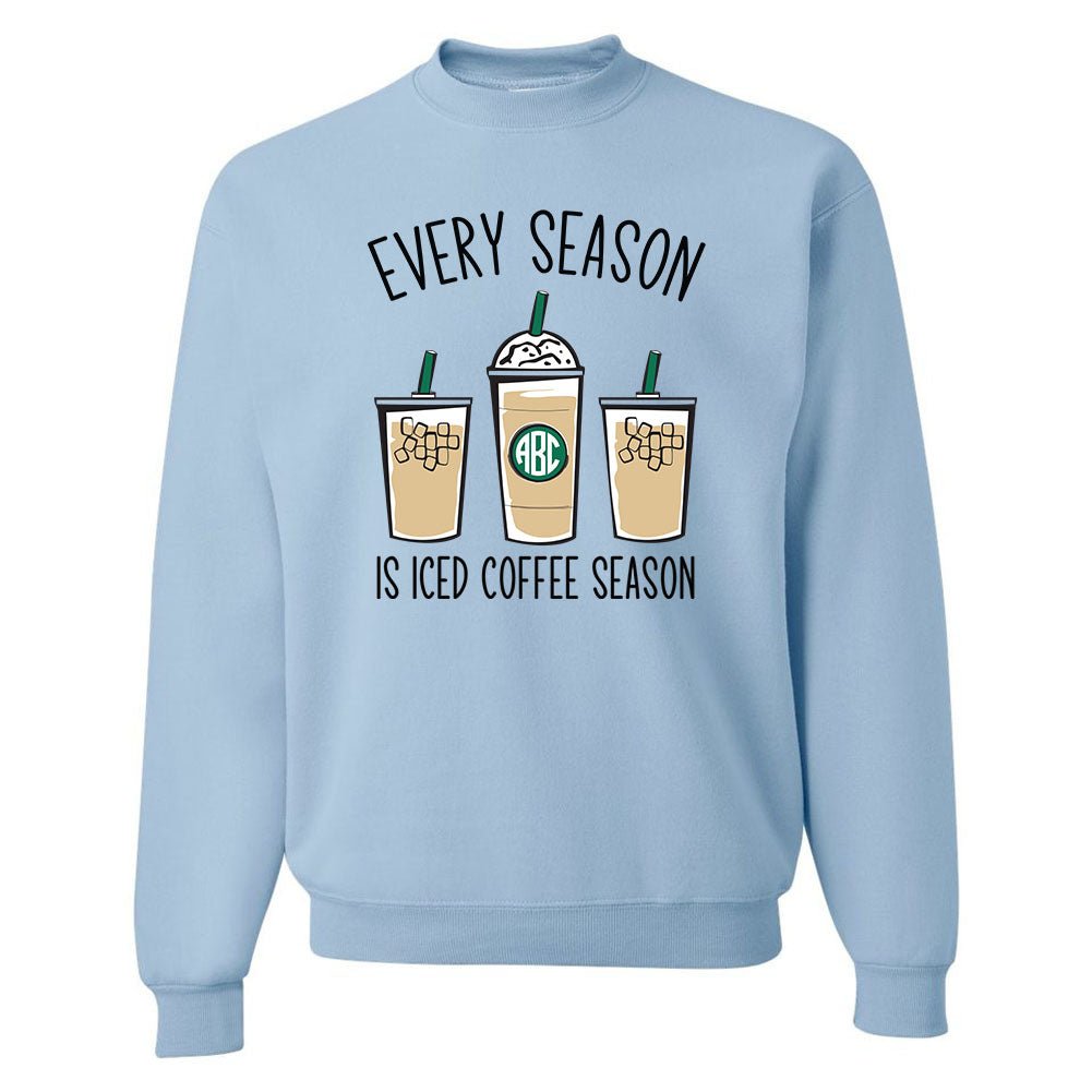 Monogrammed 'Iced Coffee Season' Crewneck Sweatshirt - United Monograms