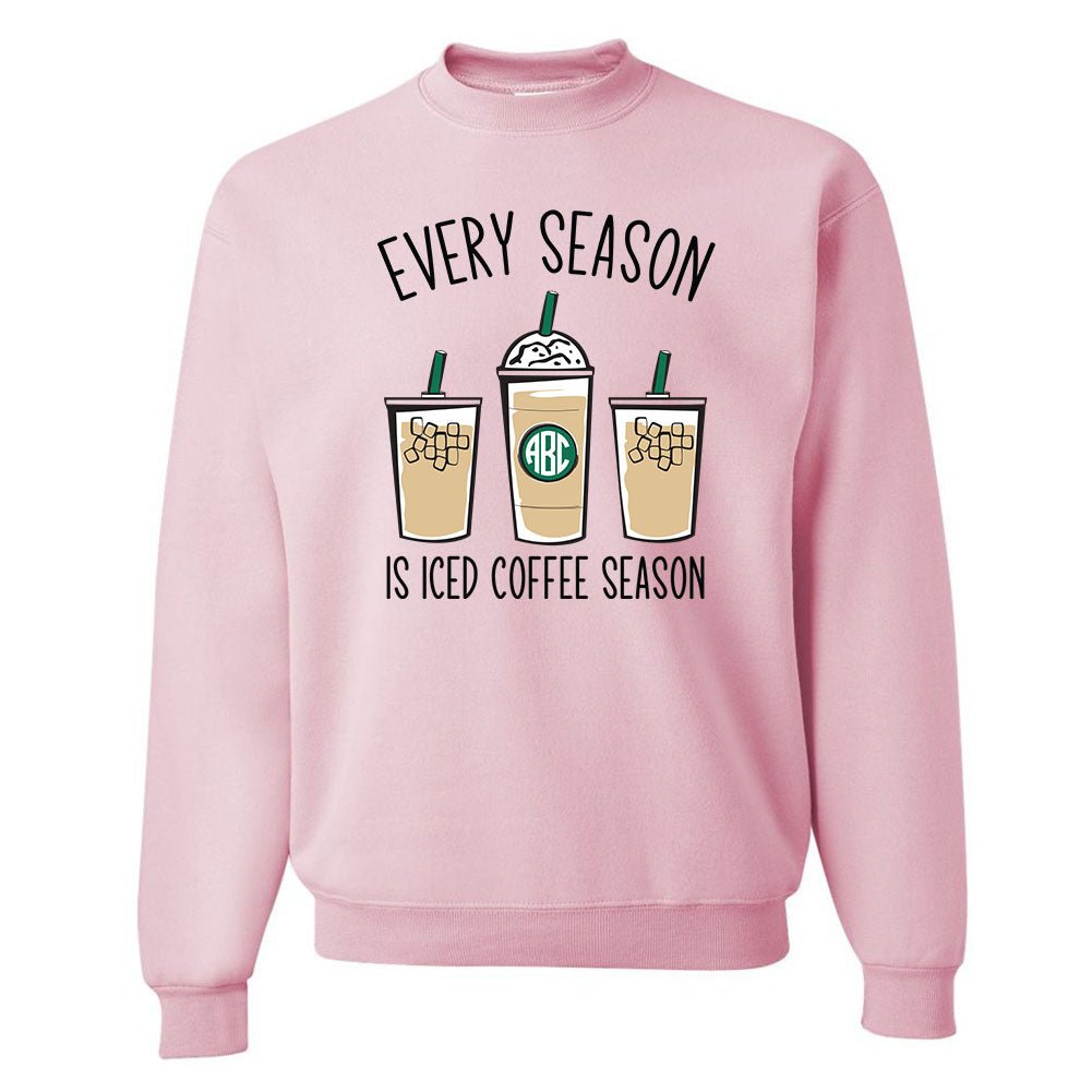 Monogrammed 'Iced Coffee Season' Crewneck Sweatshirt - United Monograms