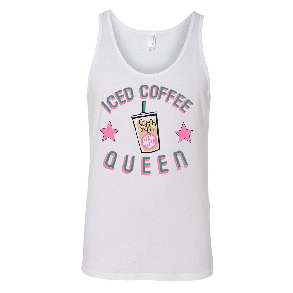 Monogrammed 'Iced Coffee Season' Premium Tank Top - United Monograms