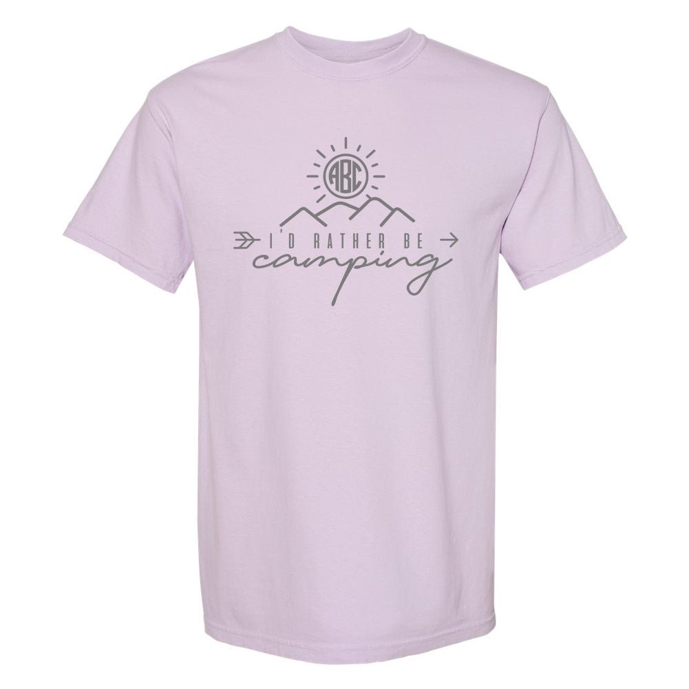 Monogrammed 'I'd Rather Be Camping' T-Shirt - United Monograms