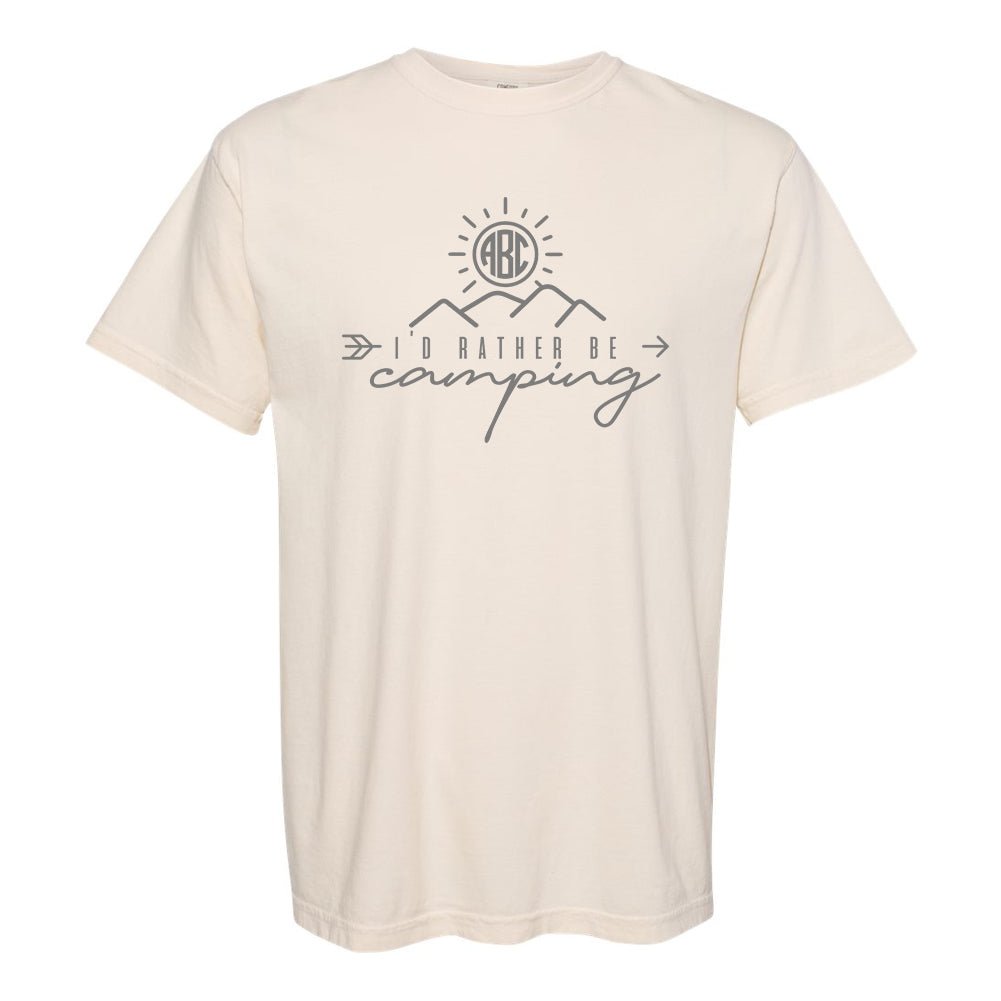 Monogrammed 'I'd Rather Be Camping' T-Shirt - United Monograms
