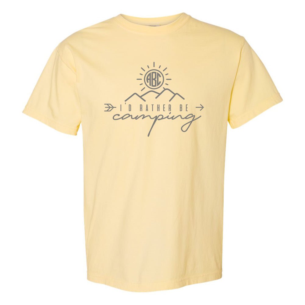 Monogrammed 'I'd Rather Be Camping' T-Shirt - United Monograms