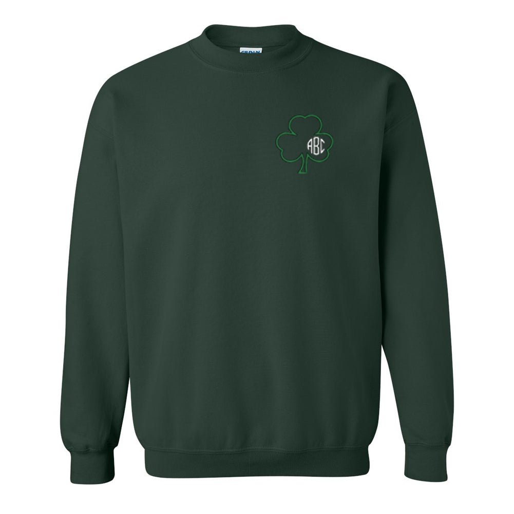 Monogrammed Irish Shamrock Crewneck Sweatshirt - United Monograms