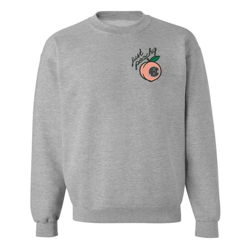 Monogrammed 'Just Peachy' Crewneck Sweatshirt - United Monograms