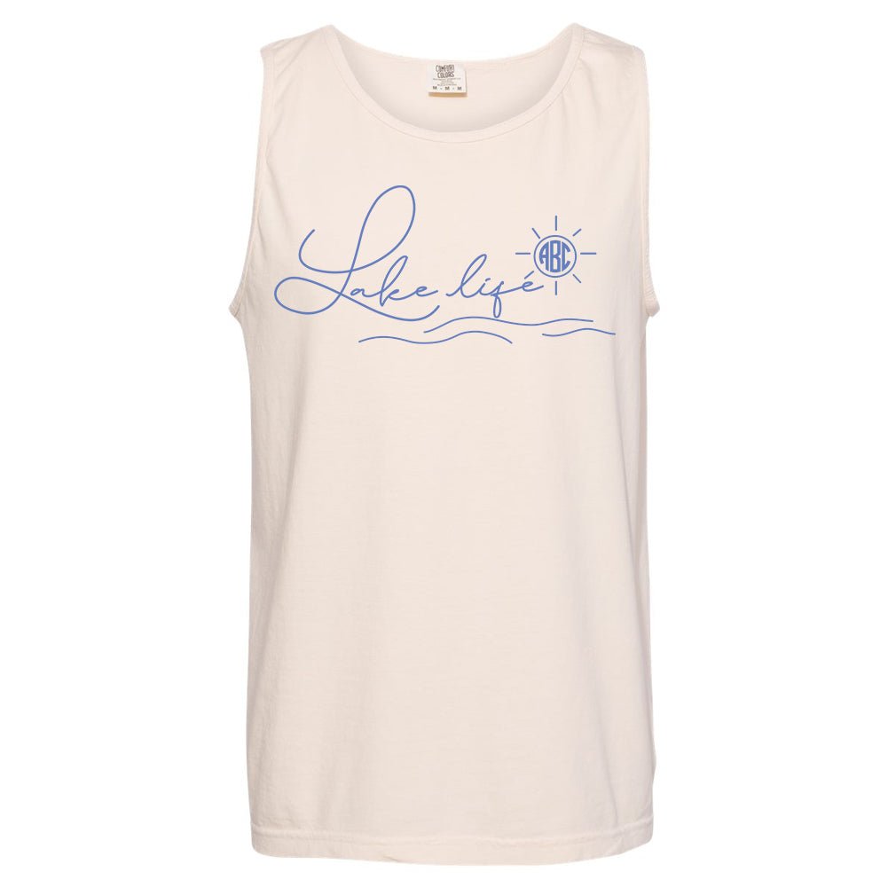 Monogrammed 'Lake Life' Comfort Colors Tank Top - United Monograms