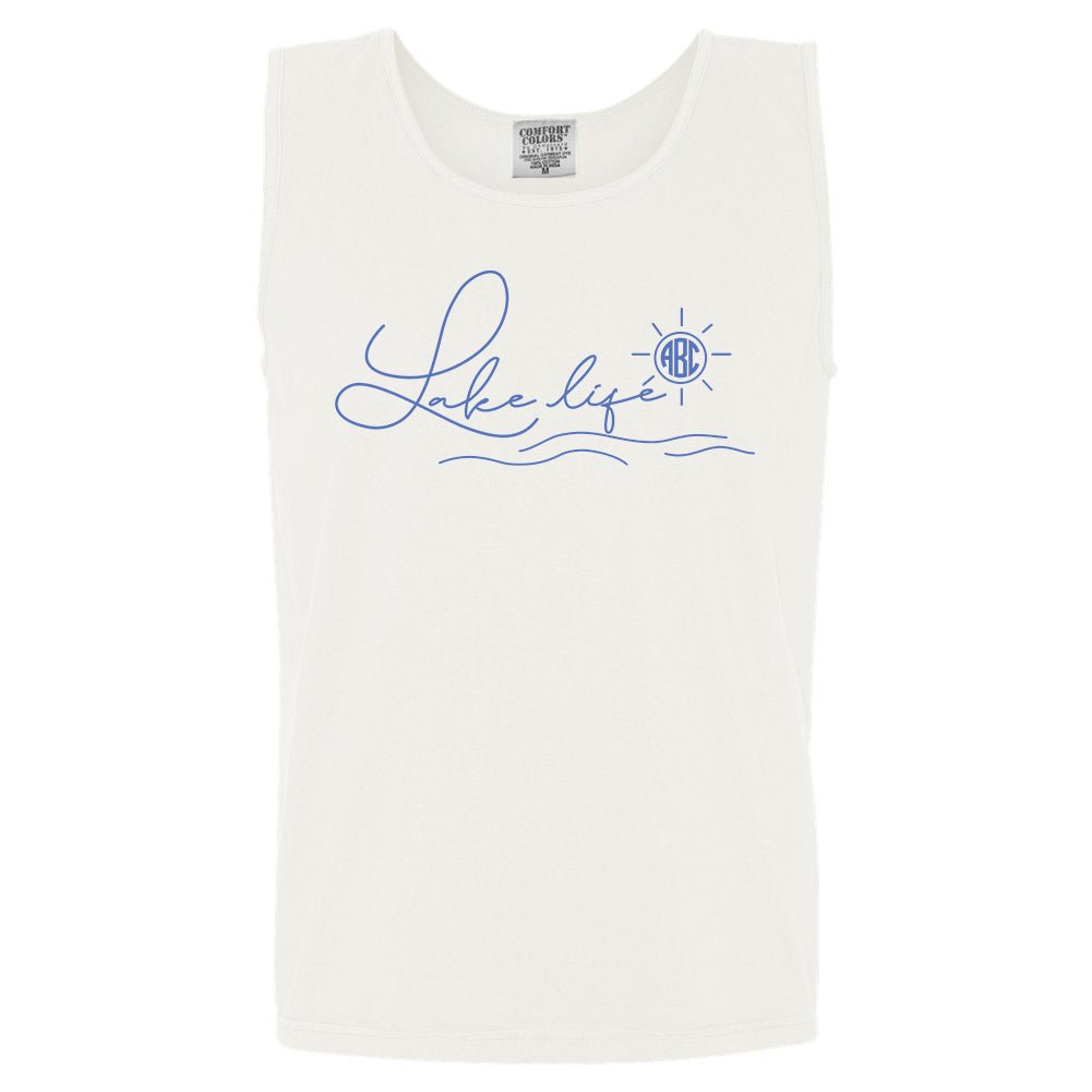 Monogrammed 'Lake Life' Comfort Colors Tank Top - United Monograms