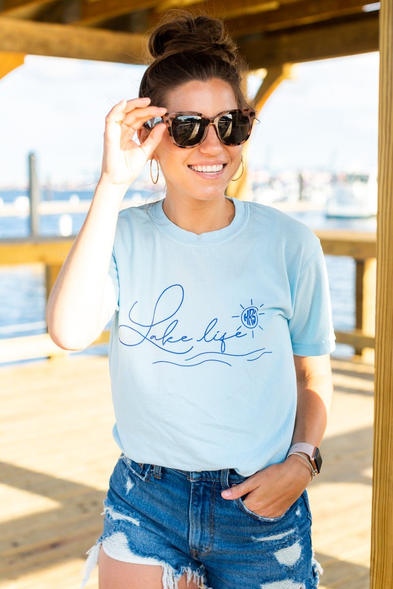 Monogrammed 'Lake Life' T-Shirt - United Monograms