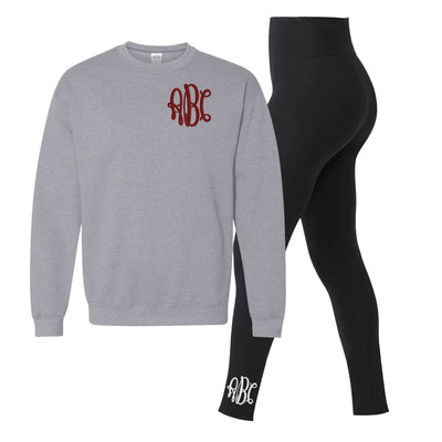 Monogrammed Leggings + Crewneck Set - United Monograms