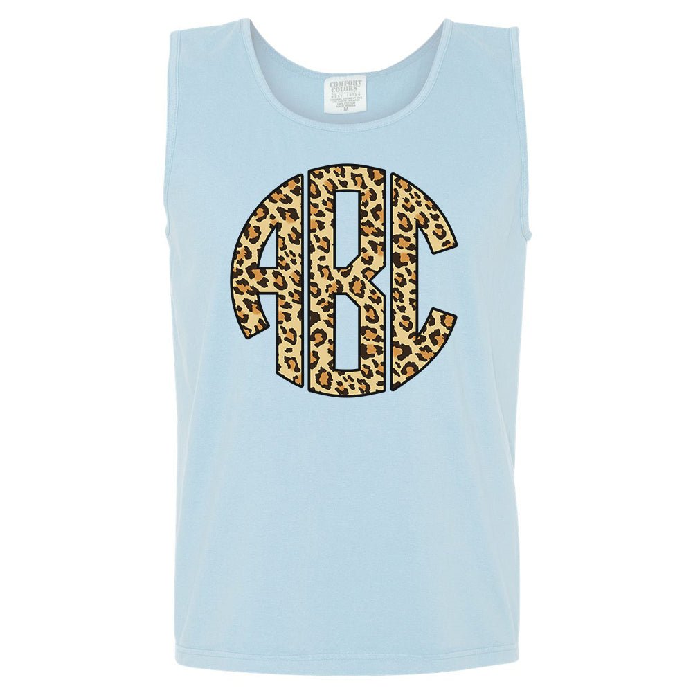 Monogrammed 'Leopard' Big Print Comfort Colors Tank Top - United Monograms