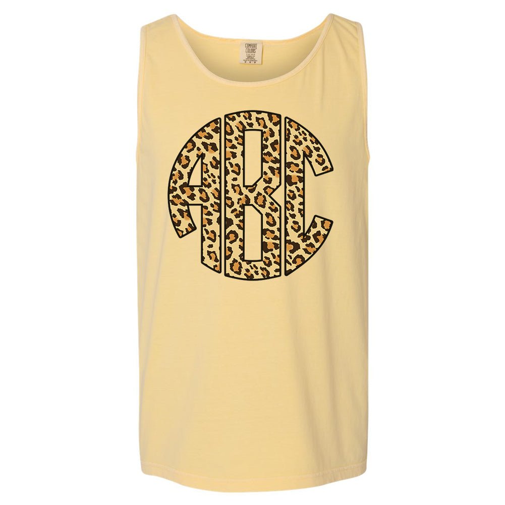 Monogrammed 'Leopard' Big Print Comfort Colors Tank Top - United Monograms