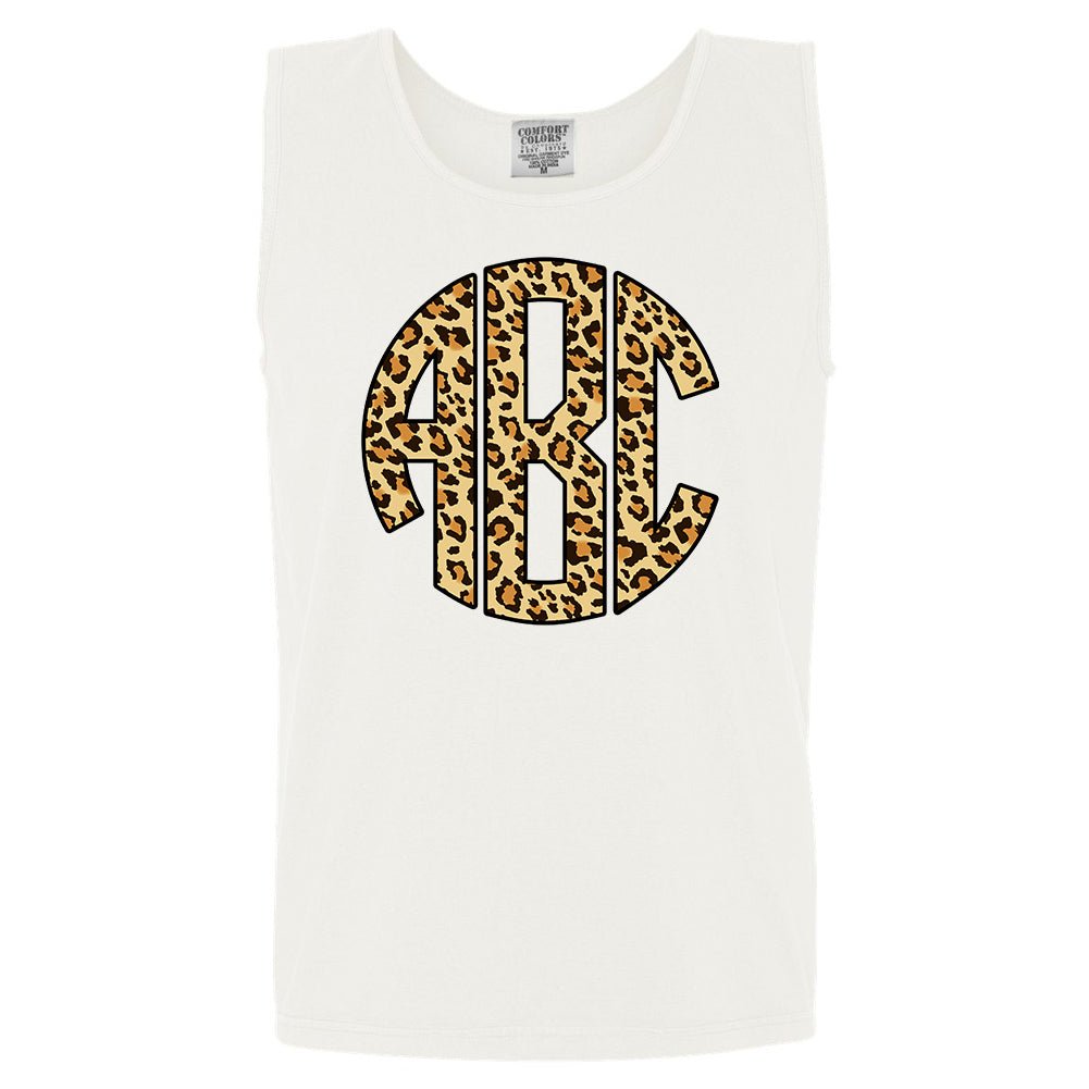 Monogrammed 'Leopard' Big Print Comfort Colors Tank Top - United Monograms