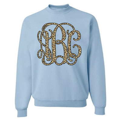 Monogrammed 'Leopard' Big Print Crewneck Sweatshirt - United Monograms