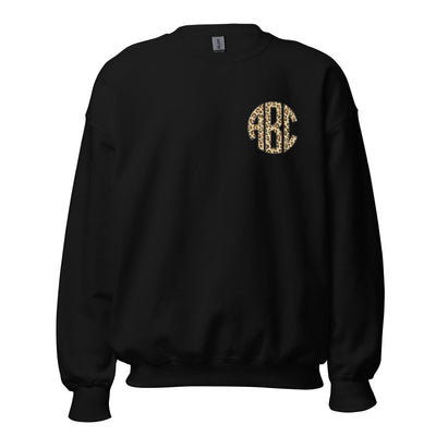 Monogrammed 'Leopard' Big Print Crewneck Sweatshirt - United Monograms