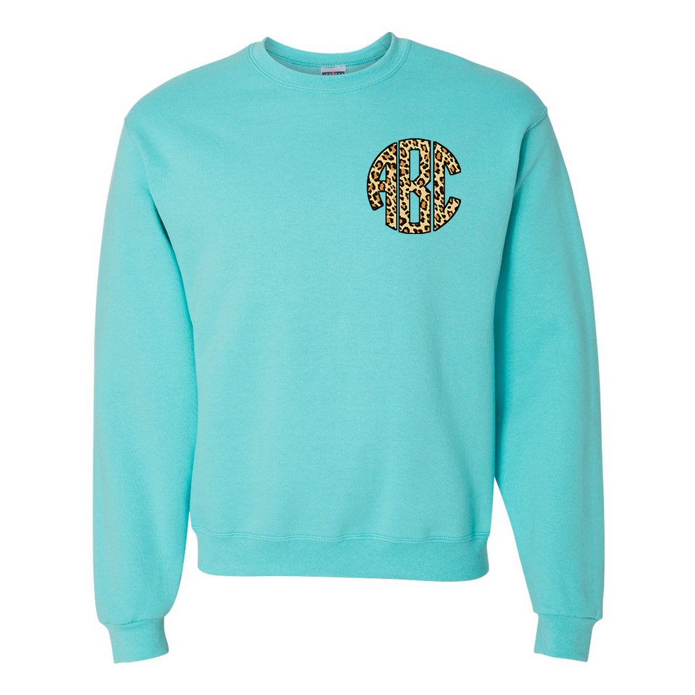 Monogrammed 'Leopard' Big Print Crewneck Sweatshirt - United Monograms