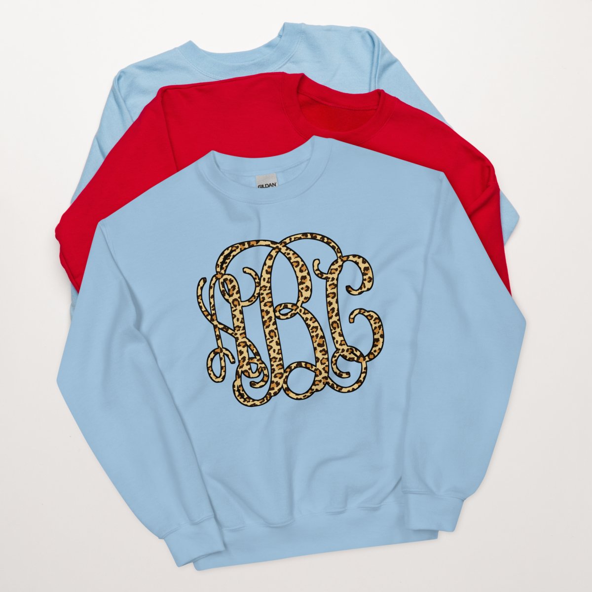 Monogrammed 'Leopard' Big Print Crewneck Sweatshirt - United Monograms