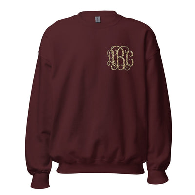 Monogrammed 'Leopard' Big Print Crewneck Sweatshirt - United Monograms