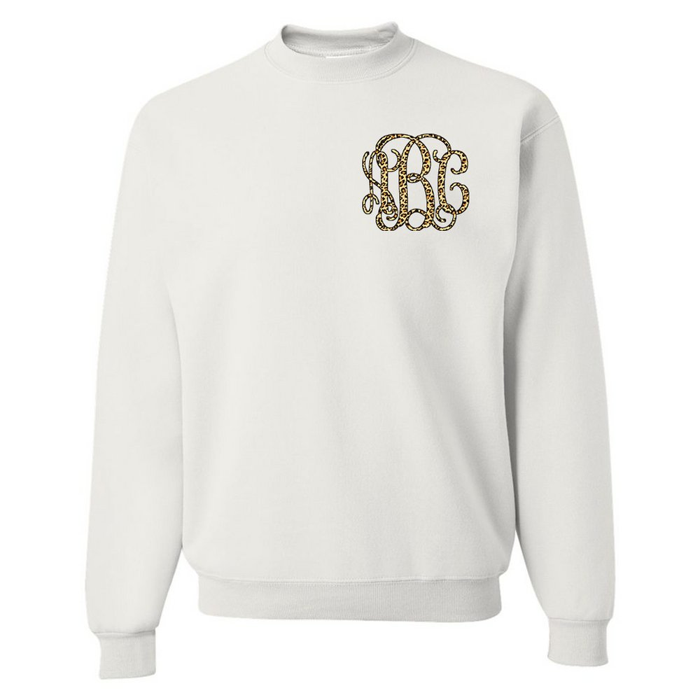 Monogrammed 'Leopard' Big Print Crewneck Sweatshirt - United Monograms