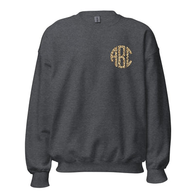 Monogrammed 'Leopard' Big Print Crewneck Sweatshirt - United Monograms