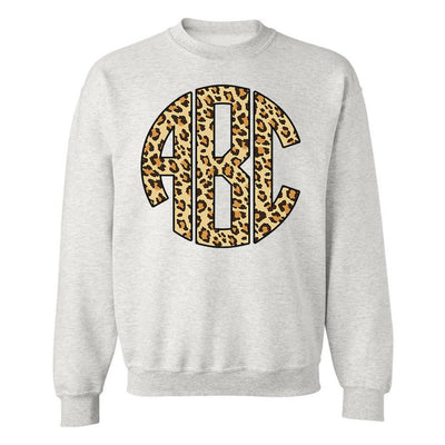 Monogrammed 'Leopard' Big Print Crewneck Sweatshirt - United Monograms