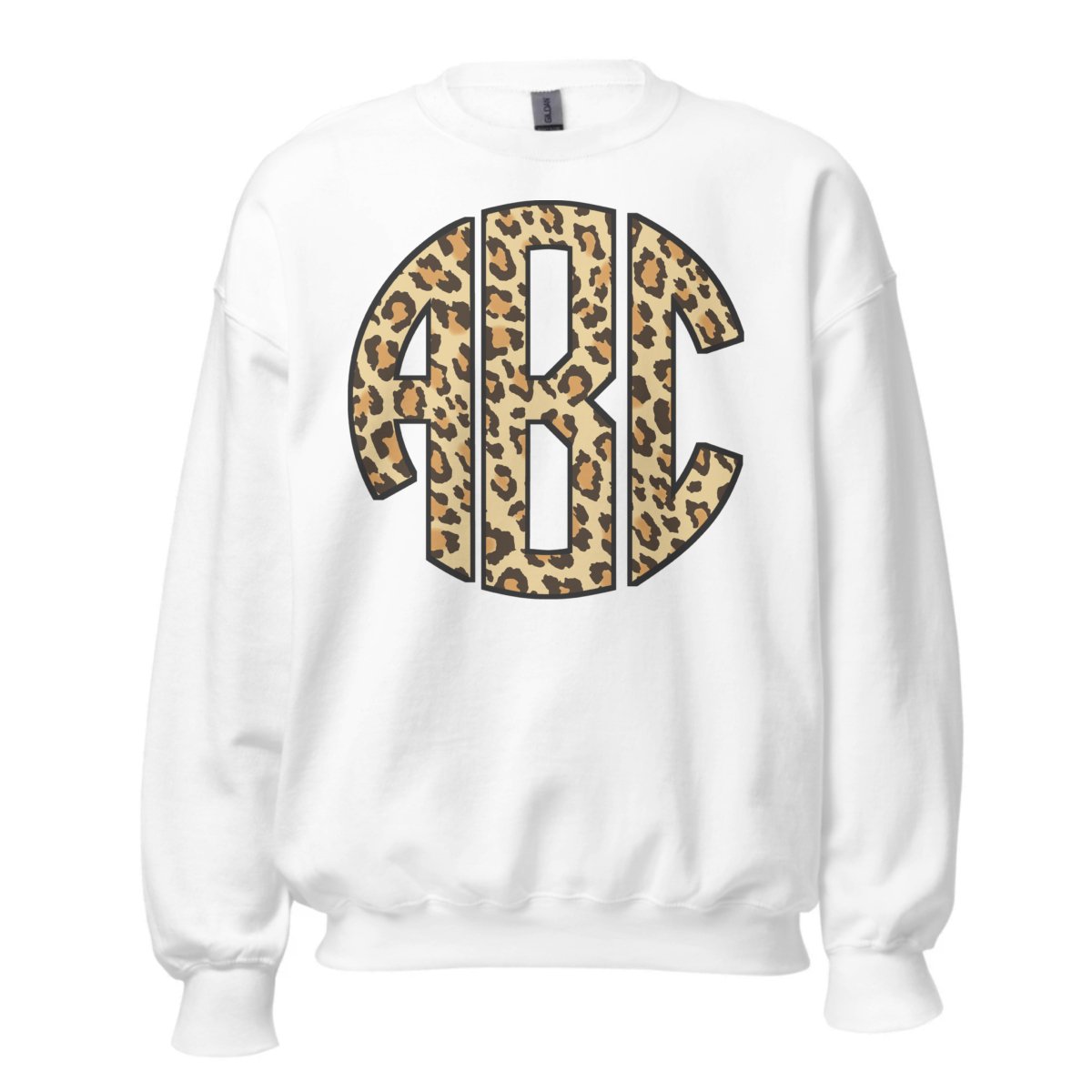 Monogrammed 'Leopard' Big Print Crewneck Sweatshirt - United Monograms