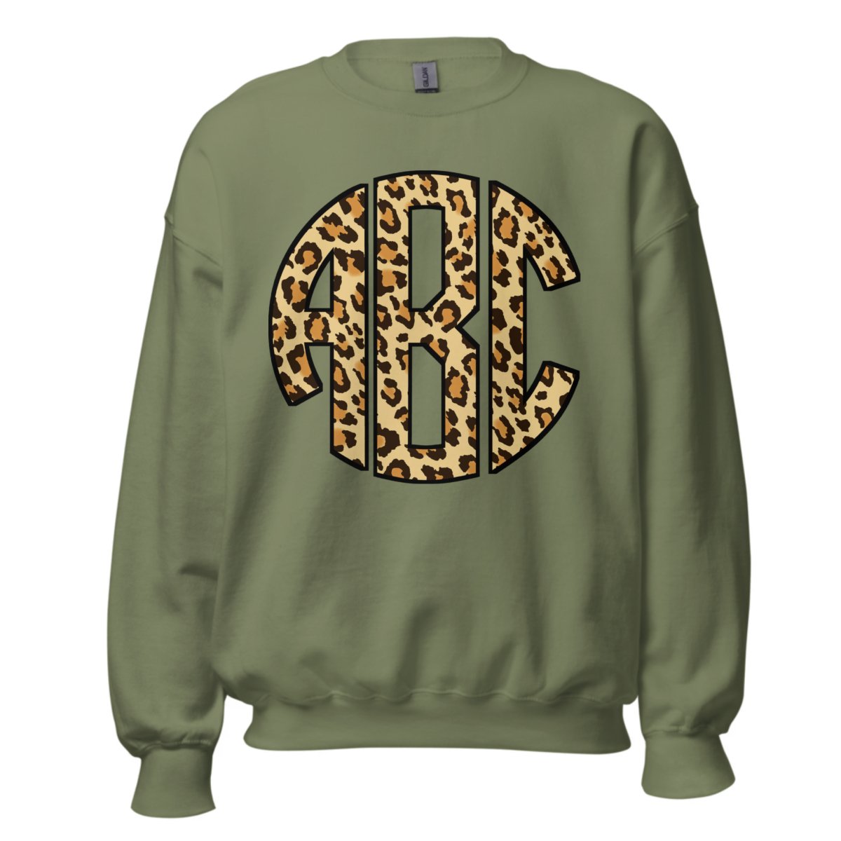 Monogrammed 'Leopard' Big Print Crewneck Sweatshirt - United Monograms