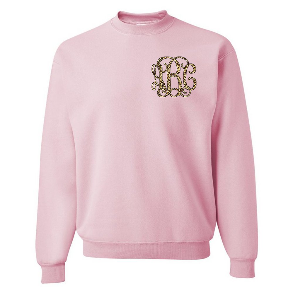 Monogrammed 'Leopard' Big Print Crewneck Sweatshirt - United Monograms