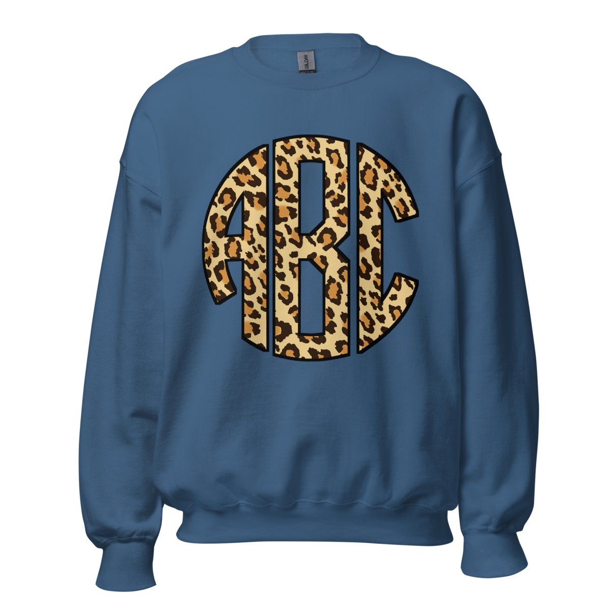 Monogrammed 'Leopard' Big Print Crewneck Sweatshirt - United Monograms