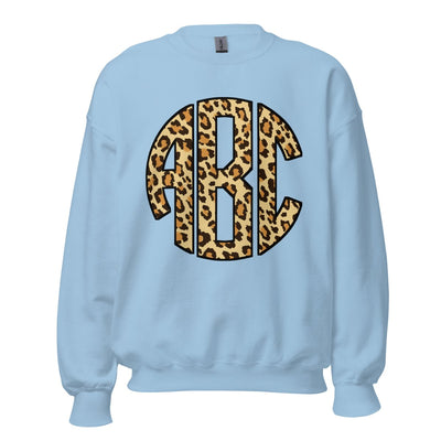 Monogrammed 'Leopard' Big Print Crewneck Sweatshirt - United Monograms