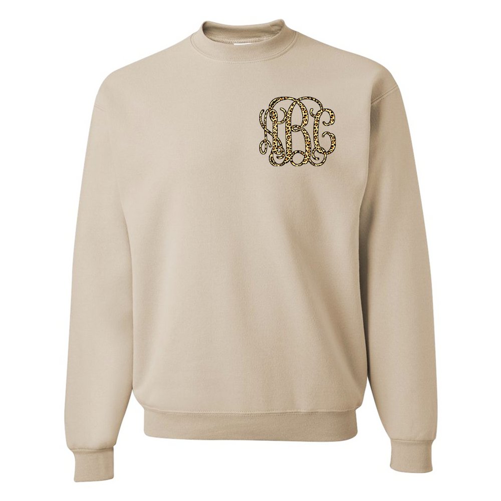 Monogrammed 'Leopard' Big Print Crewneck Sweatshirt - United Monograms