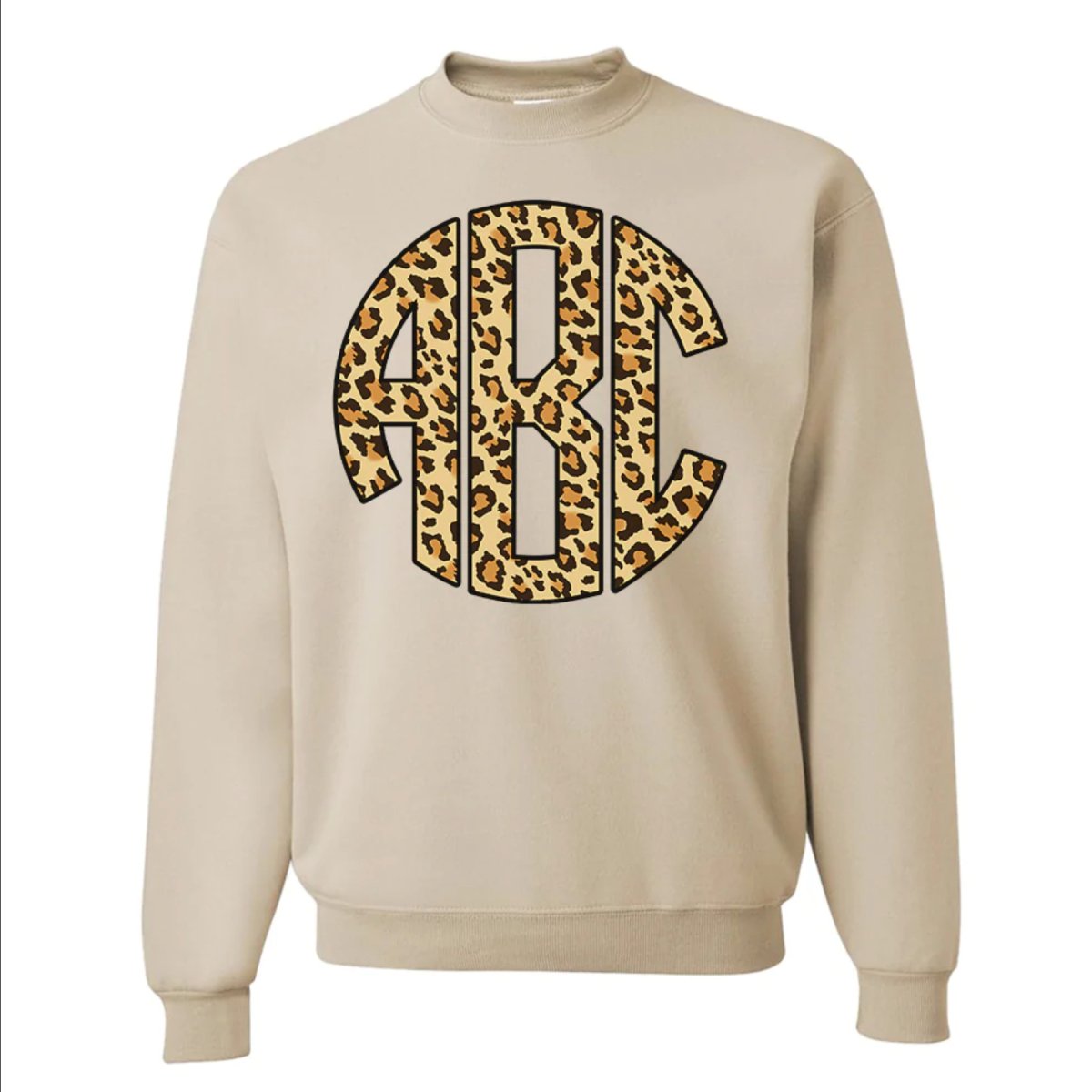 Monogrammed 'Leopard' Big Print Crewneck Sweatshirt - United Monograms