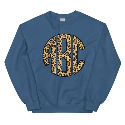 Monogrammed 'Leopard' Big Print Crewneck Sweatshirt - United Monograms